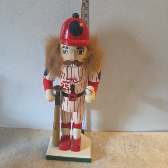 Village Sluggers 9.5" Baseball Player Nutcracker Wooden 2000 AS IS - Picture 9 of 9